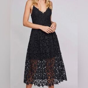 🆕 Elegant Black Lace ASTR Midi A Line Dress